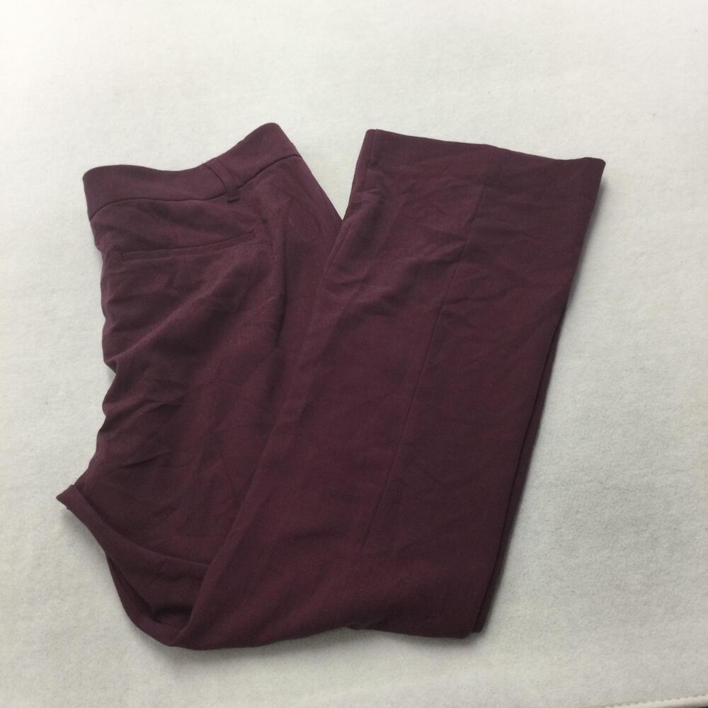 Old Navy Harper Dress Pants Womens 16 Claret Red Mid Rise Slim Flare Stretch
